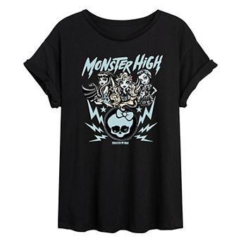 Juniors' Monster High Rock Poster Oversized Tee