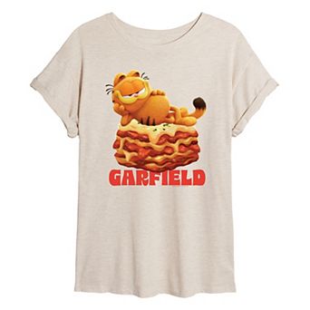 Juniors' Garfield Lasagna Oversized Tee