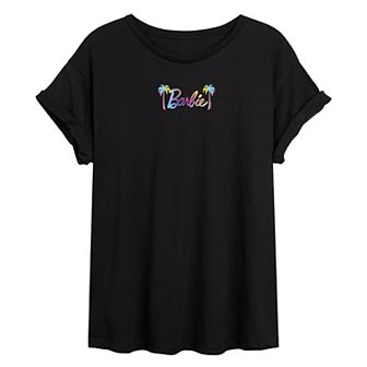 Juniors' Barbie® Palm Trees Oversized Tee