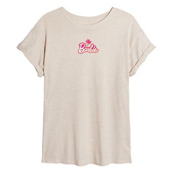 Juniors' Barbie® Palm Tree Oversized Tee