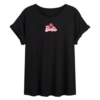 Juniors' Barbie® Palm Tree Oversized Tee