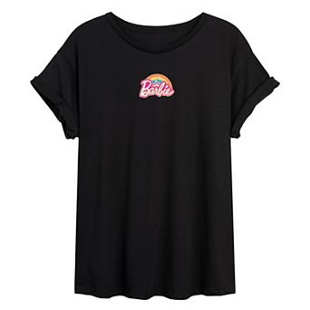 Juniors' Barbie® Rainbow Oversized Tee