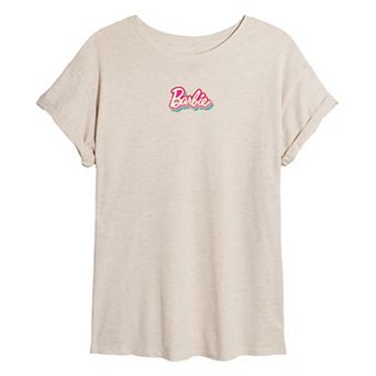 Juniors' Barbie® Multi Color Logo Oversized Tee