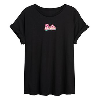 Juniors' Barbie® Multi Color Logo Oversized Tee