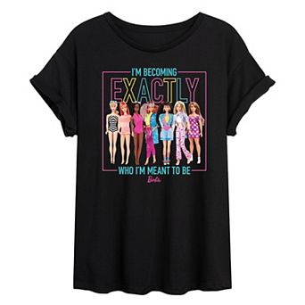 Juniors' Barbie® Exactly Who I'm Meant To Be Oversized Tee