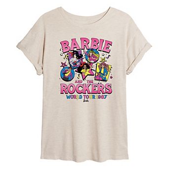 Juniors' Barbie® The Rockers World Tour 1987 Oversized Tee