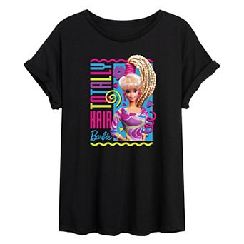 Juniors' Barbie® Totally Hair Barbie Oversized Tee