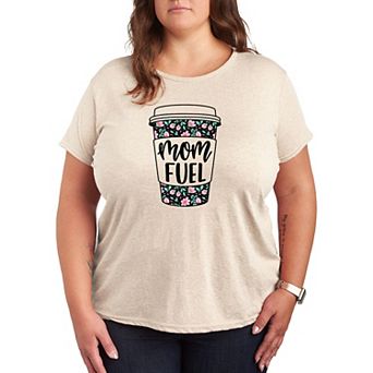 Plus Mom Fuel Floral Coffee Graphic Tee