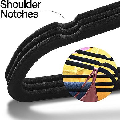 Premium Velvet Hangers 30 Pack - Suit Hangers Non Slip Swivel 360 Ultra Thin