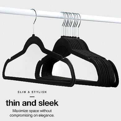 Premium Velvet Hangers 30 Pack - Suit Hangers Non Slip Swivel 360 Ultra Thin