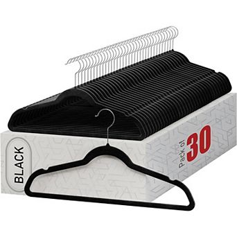 Premium Velvet Hangers 30 Pack - Suit Hangers Non Slip Swivel 360 Ultra Thin