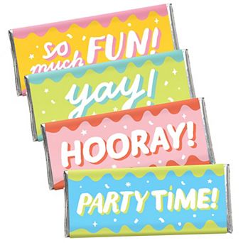 Big Dot Of Happiness Party Time - Candy Bar Wrapper Happy Birthday Party Favors - Set Of 24