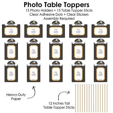Big Dot Of Happiness Just Engaged - Black And White - Centerpiece Photo Table Toppers - 15 Pieces