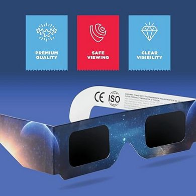 Solar Eclipse Glasses - Solar Filters Glasses With Solar Safe Technology, Nasa Approved 2024 5-pack