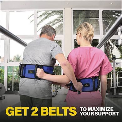 Transfer Belt With 6 Handles Gait Belt With Release Metal Buckle 56'' Long Holds Up 500 Lbs