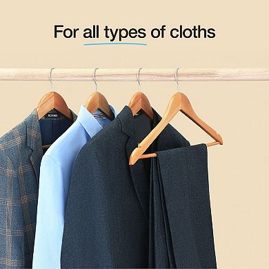 Wooden Hangers 30 Pack - Natural Solid Wood Hangers Non Slip Coat Hangers