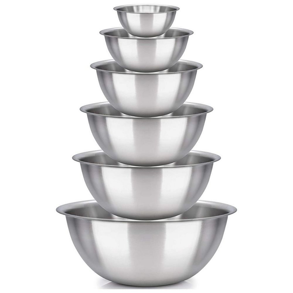 Mixing Bowl Set of 6 - Stainless Steel Kitchen Bowls - Includes ¾, 2, 3.5, 5, 6, 8 Quart