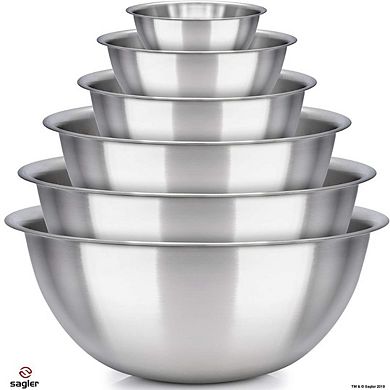 Mixing Bowl Set of 6 - Stainless Steel Kitchen Bowls - Includes ¾, 2, 3.5, 5, 6, 8 Quart