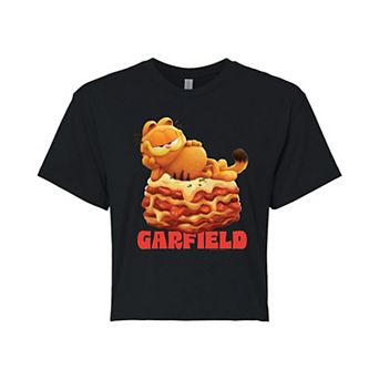 Juniors' Garfield Lasagna Cropped Tee
