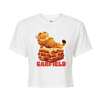Juniors' Garfield Lasagna Cropped Tee