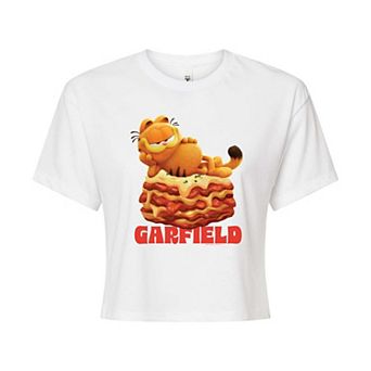 Juniors' Garfield Lasagna Cropped Tee