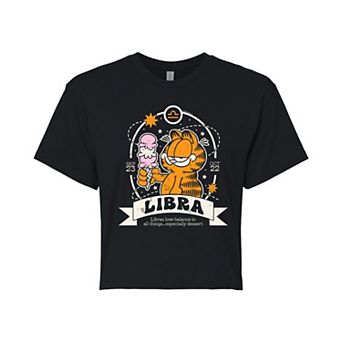 Juniors' Garfield Libra Cropped Tee