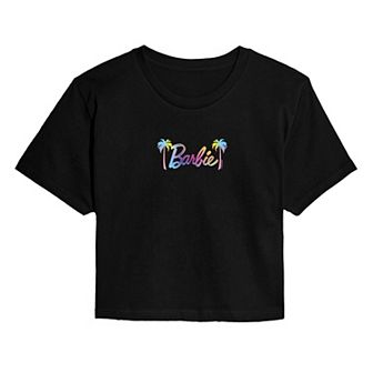 Juniors' Barbie® Palm Trees Cropped Tee