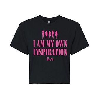 Juniors' Barbie® I Am My Own Inspiration Cropped Tee