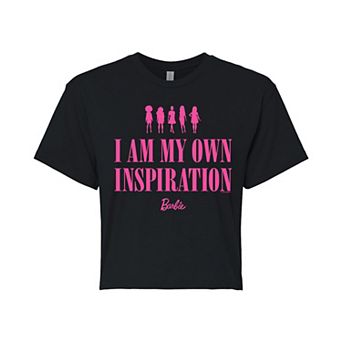 Juniors' Barbie® I Am My Own Inspiration Cropped Tee