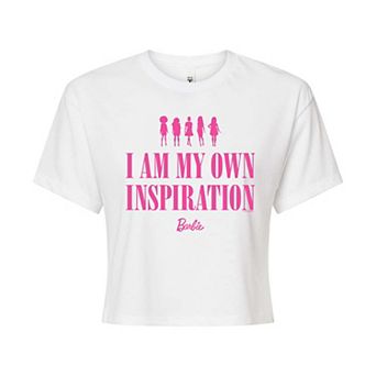 Juniors' Barbie® I Am My Own Inspiration Cropped Tee