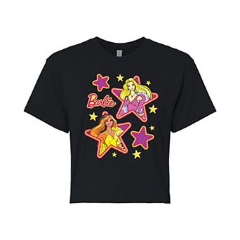 Juniors' Barbie® 70's Superstar Cropped Tee