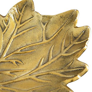 nearly natural Gold Finish Tree of Life Leaf Decorative Tray