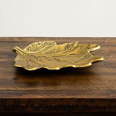 nearly natural Gold Finish Tree of Life Leaf Decorative Tray