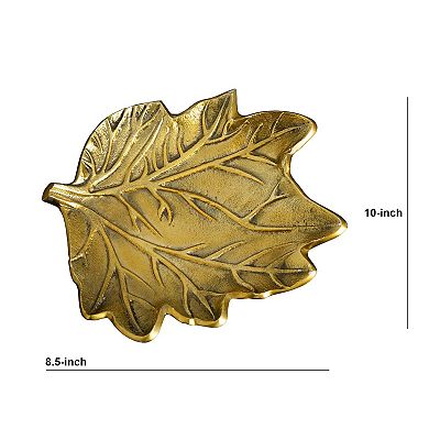 nearly natural Gold Finish Tree of Life Leaf Decorative Tray