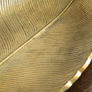 nearly natural Oval Gold Finish Leaf Decorative Tray