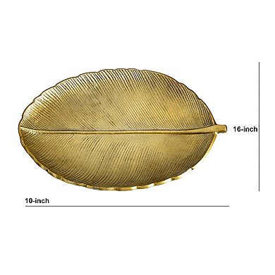 nearly natural Oval Gold Finish Leaf Decorative Tray
