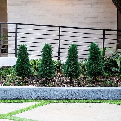 nearly natural 3-ft. Artificial Cedar Plants with Integrated Ground Stake 2-piece Set
