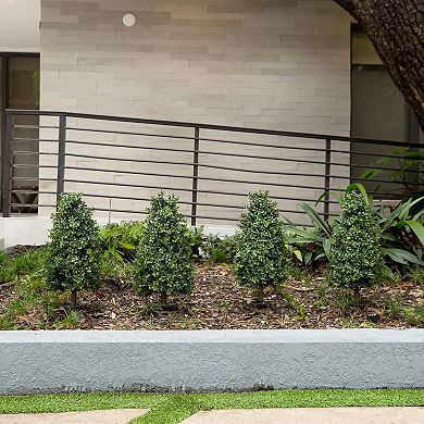 nearly natural 2.5-ft. Artificial Boxwood Plants with Integrated Ground Stake 2-piece Set