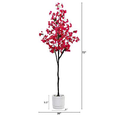nearly natural 6-ft. Artificial Bougainvillea Tree Floor Decor