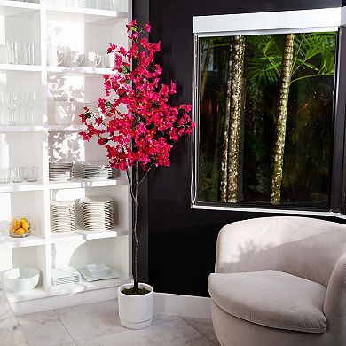 nearly natural 6-ft. Artificial Bougainvillea Tree Floor Decor
