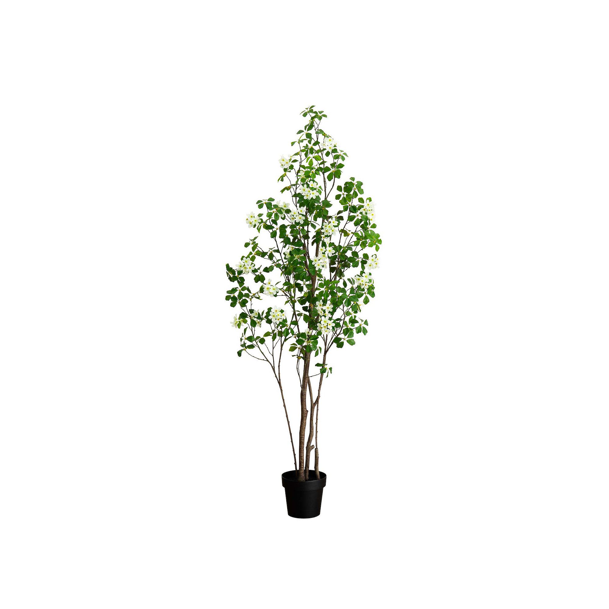 nearly natural 6-ft. Artificial Dogwood Tree Floor Decor, Green
