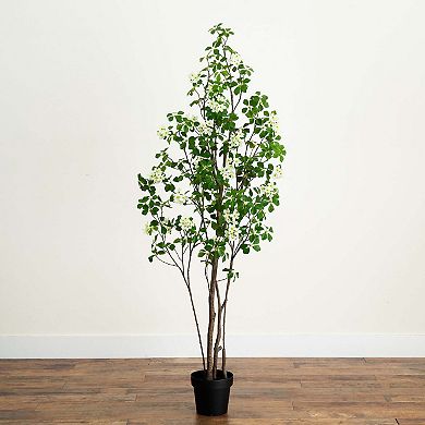 nearly natural 6-ft. Artificial Dogwood Tree Floor Decor