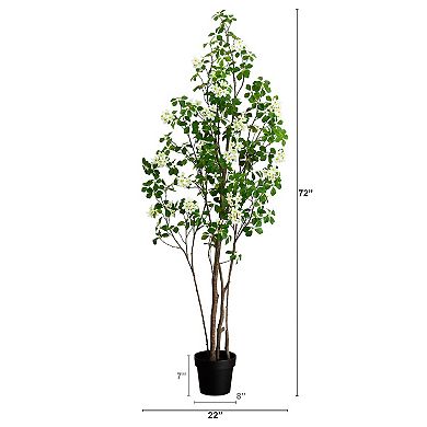 nearly natural 6-ft. Artificial Dogwood Tree Floor Decor