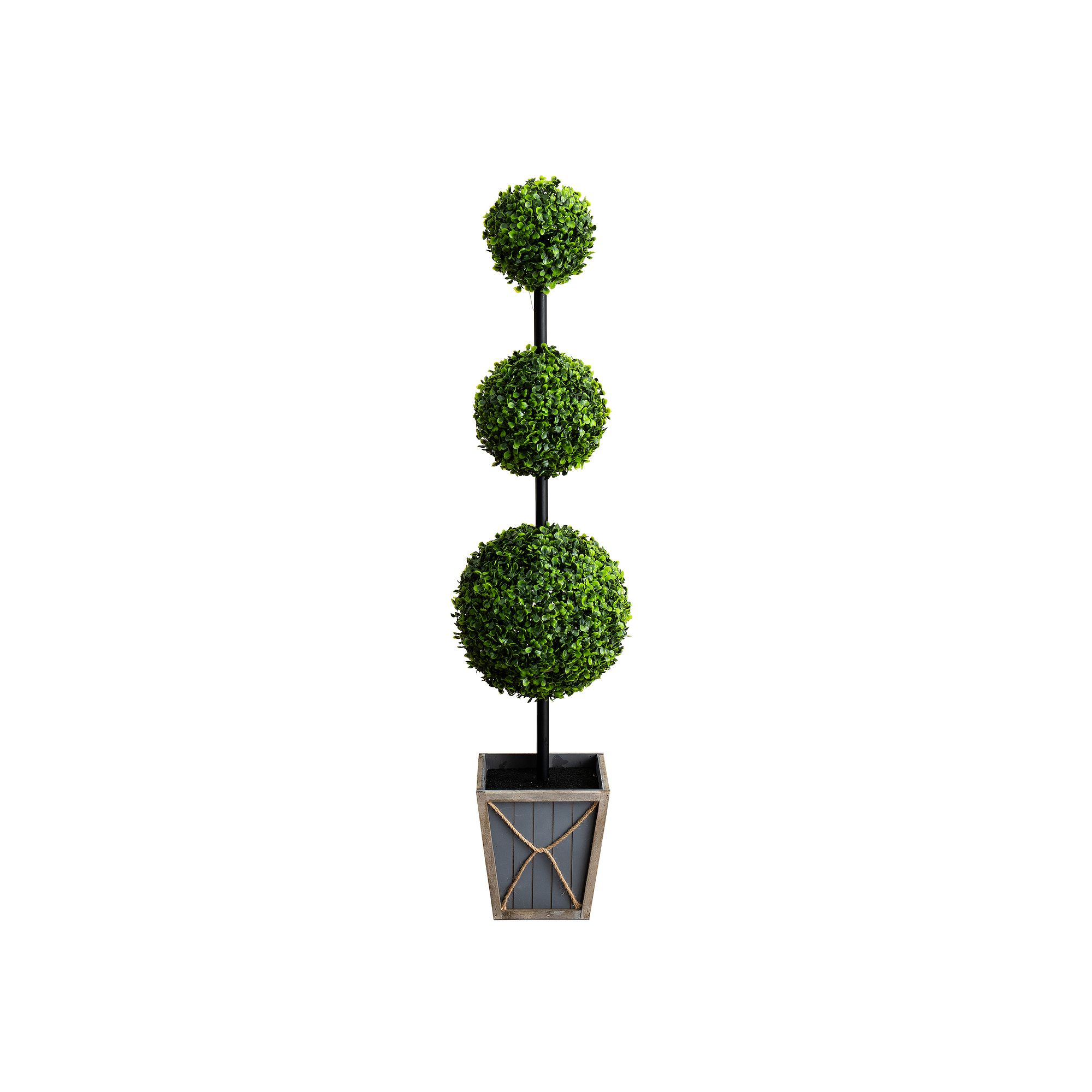nearly natural 45-in. Indoor / Outdoor Artificial Triple Ball Boxwood LED T
