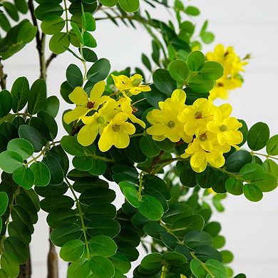 nearly natural 6-ft. Artificial Flowering Citrus Tree Floor Decor