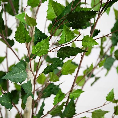 nearly natural 7-ft. Artificial Birch Tree with Real Touch Leaves Floor Decor