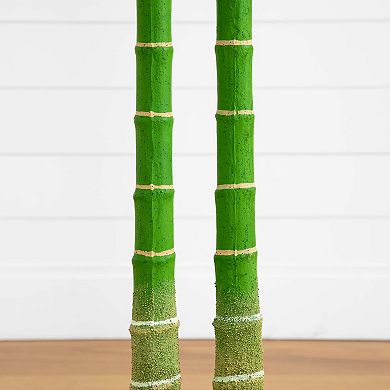 nearly natural 9-ft. Artificial Double Golden Cane Palm Tree Floor Decor