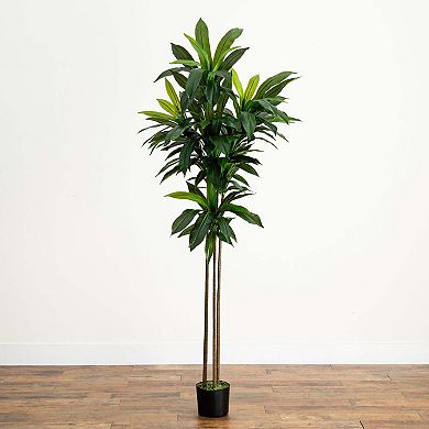 nearly natural 7-ft. Artificial Dracaena Tree with Real Touch Leaves Floor Decor