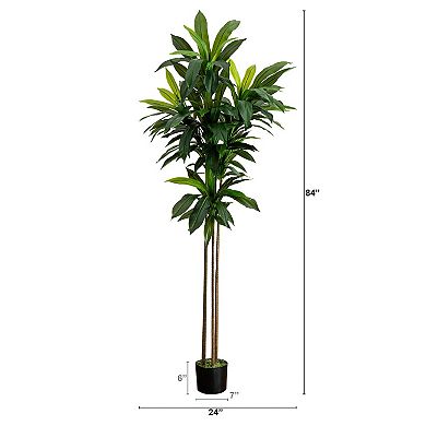 nearly natural 7-ft. Artificial Dracaena Tree with Real Touch Leaves Floor Decor