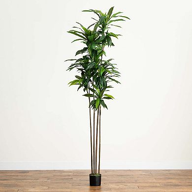 nearly natural 8-ft. Artificial Dracaena Tree with Real Touch Leaves Floor Decor